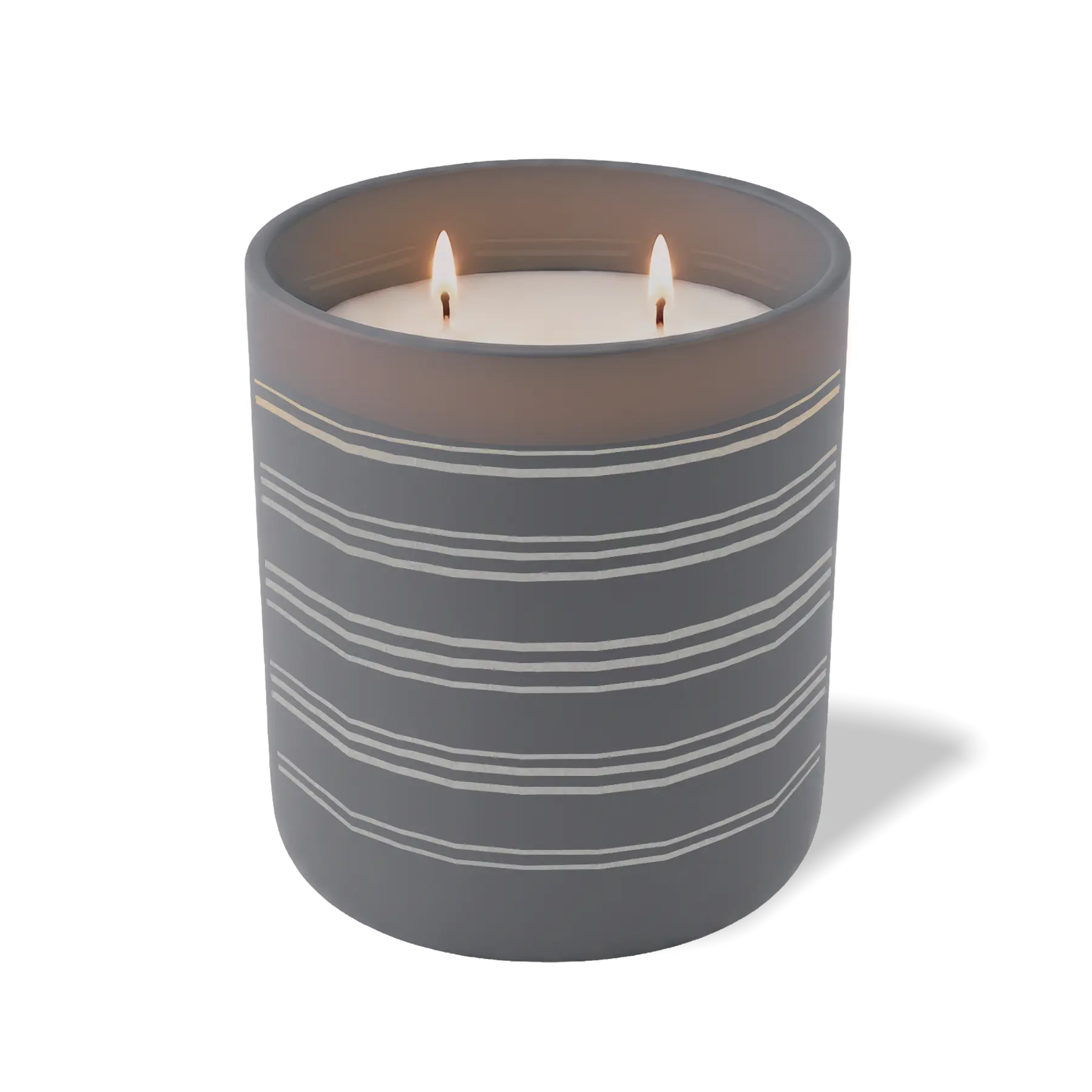 Customized graphite, grouped stripes pattern Wild Journey 12 oz Studio luxury candle with laser etched logo or design
