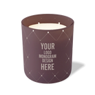 Customized velvet plum, quilt pattern Wild Journey 12 oz Studio luxury candle with laser etched logo or design