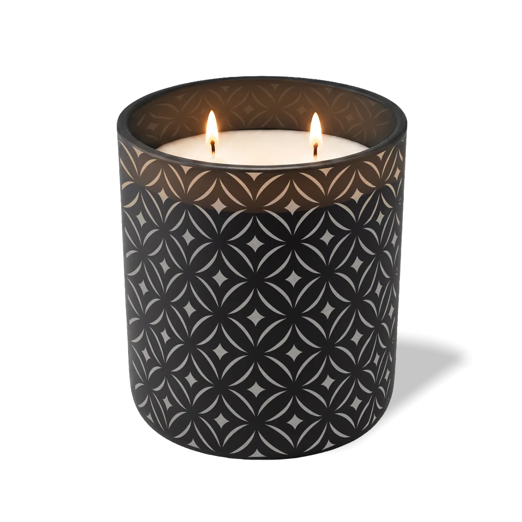 Customized black, curves pattern Wild Journey 12 oz Studio luxury candle with laser etched logo or design