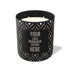 Customized black, curves pattern Wild Journey 12 oz Studio luxury candle with laser etched logo or design