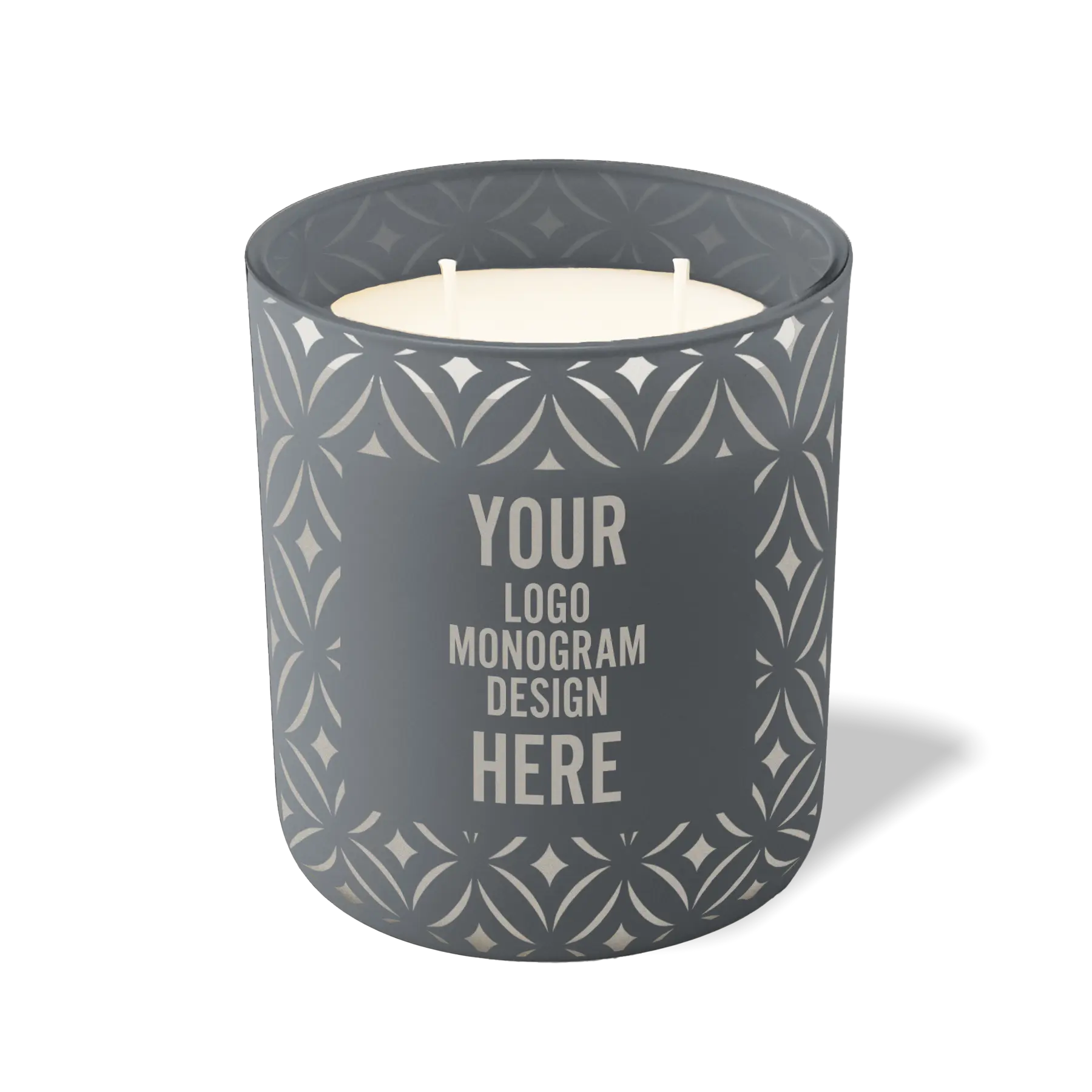 Customized graphite, curves pattern Wild Journey 12 oz Studio luxury candle with laser etched logo or design