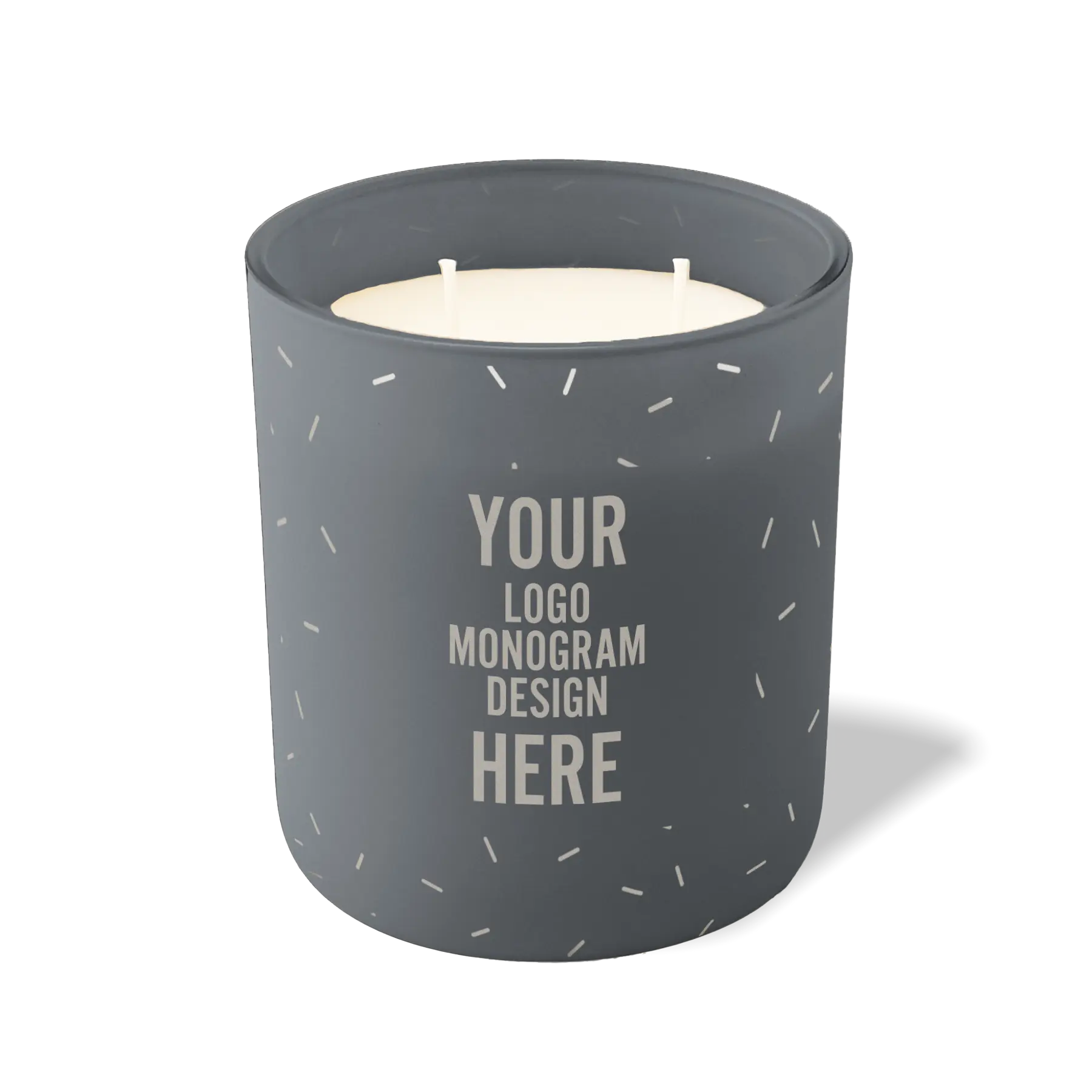 Customized graphite, sprinkles pattern Wild Journey 12 oz Studio luxury candle with laser etched logo or design
