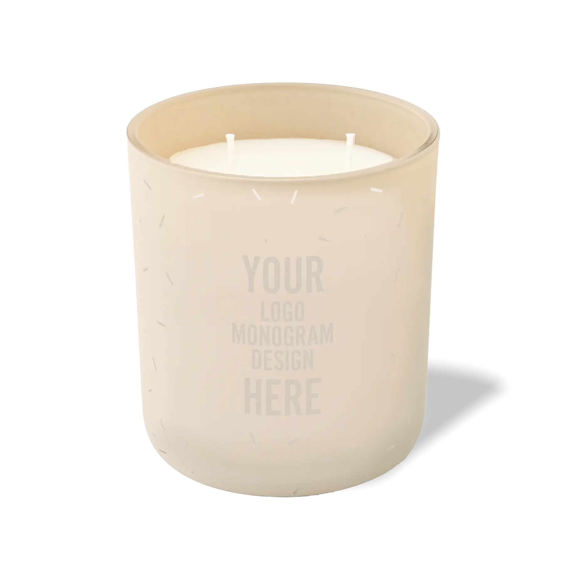 Customized sand, sprinkles pattern Wild Journey 12 oz Studio luxury candle with laser etched logo or design