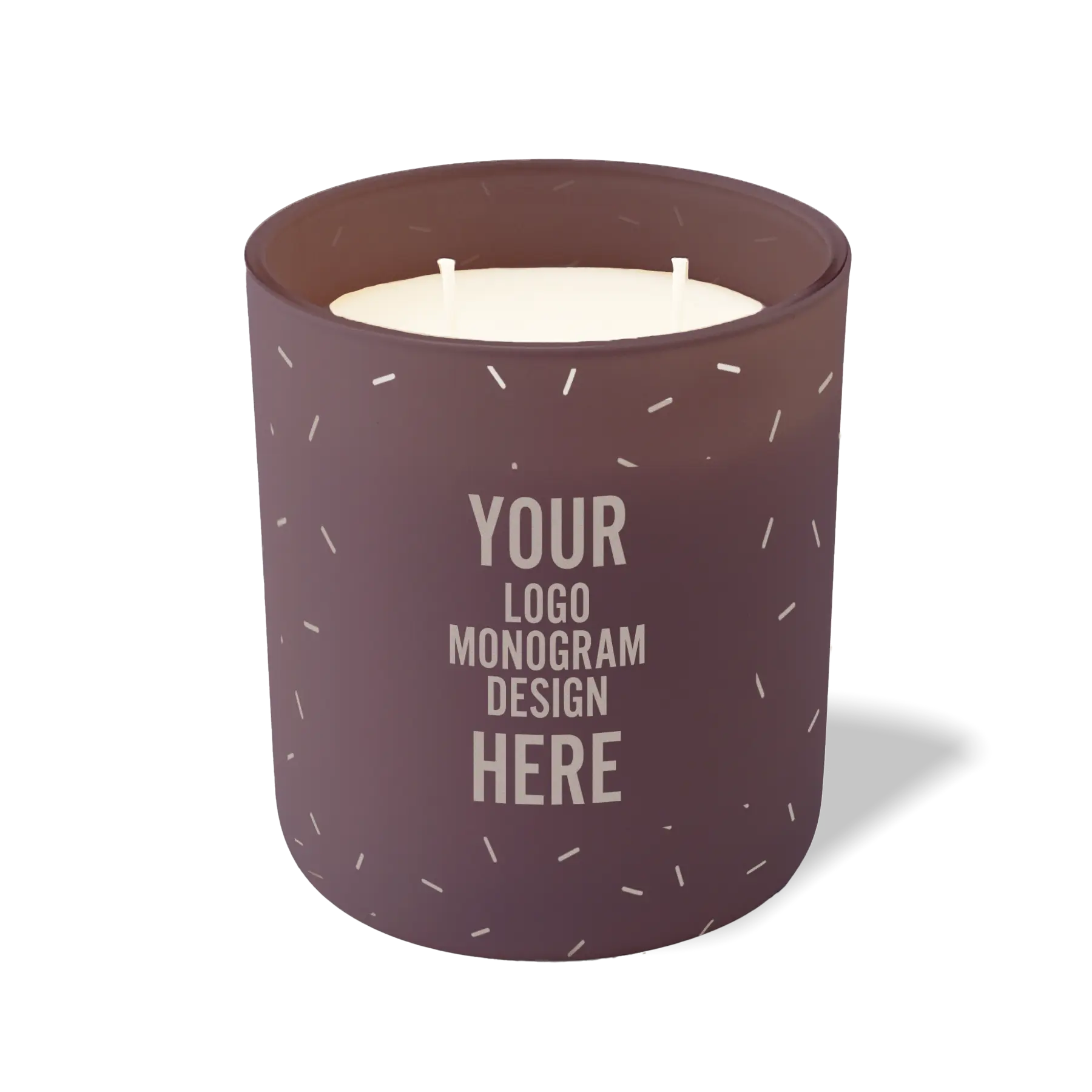 Customized velvet plum, sprinkles pattern Wild Journey 12 oz Studio luxury candle with laser etched logo or design
