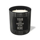 Customized black, wood grain pattern Wild Journey 12 oz Studio luxury candle with laser etched logo or design