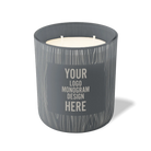 Customized graphite, wood grain pattern Wild Journey 12 oz Studio luxury candle with laser etched logo or design