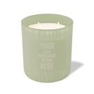 Customized meadow, wood grain pattern Wild Journey 12 oz Studio luxury candle with laser etched logo or design