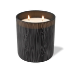 Customized black, wood grain pattern Wild Journey 12 oz Studio luxury candle with laser etched logo or design