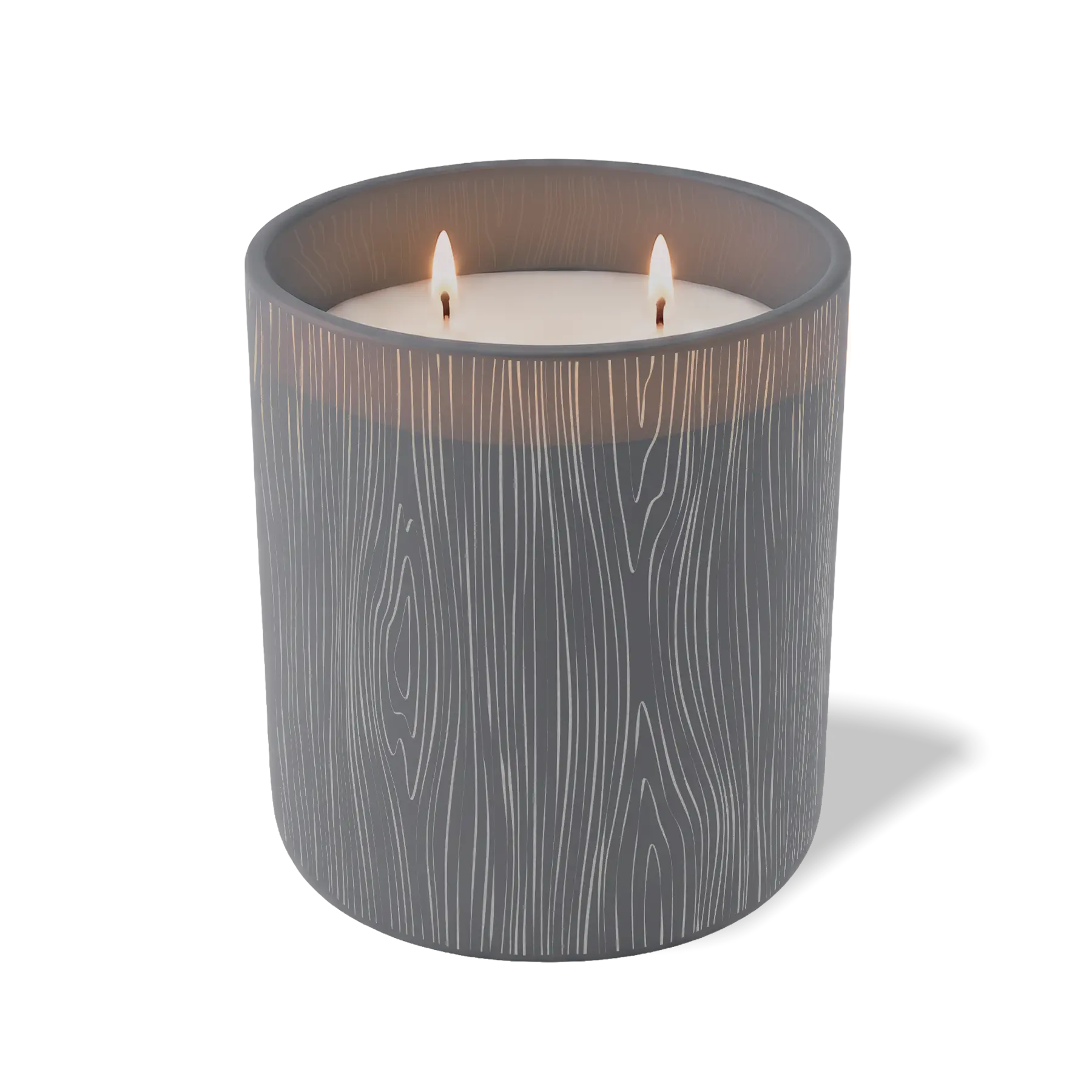 Customized graphite, wood grain pattern Wild Journey 12 oz Studio luxury candle with laser etched logo or design