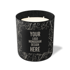 Customized black, branches pattern Wild Journey 12 oz Studio luxury candle with laser etched logo or design