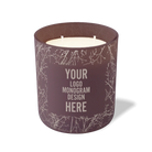 Customized velvet plum, branches pattern Wild Journey 12 oz Studio luxury candle with laser etched logo or design