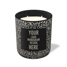 Customized black, floral pattern Wild Journey 12 oz Studio luxury candle with laser etched logo or design