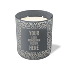 Customized graphite, floral pattern Wild Journey 12 oz Studio luxury candle with laser etched logo or design