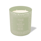 Customized meadow, floral pattern Wild Journey 12 oz Studio luxury candle with laser etched logo or design
