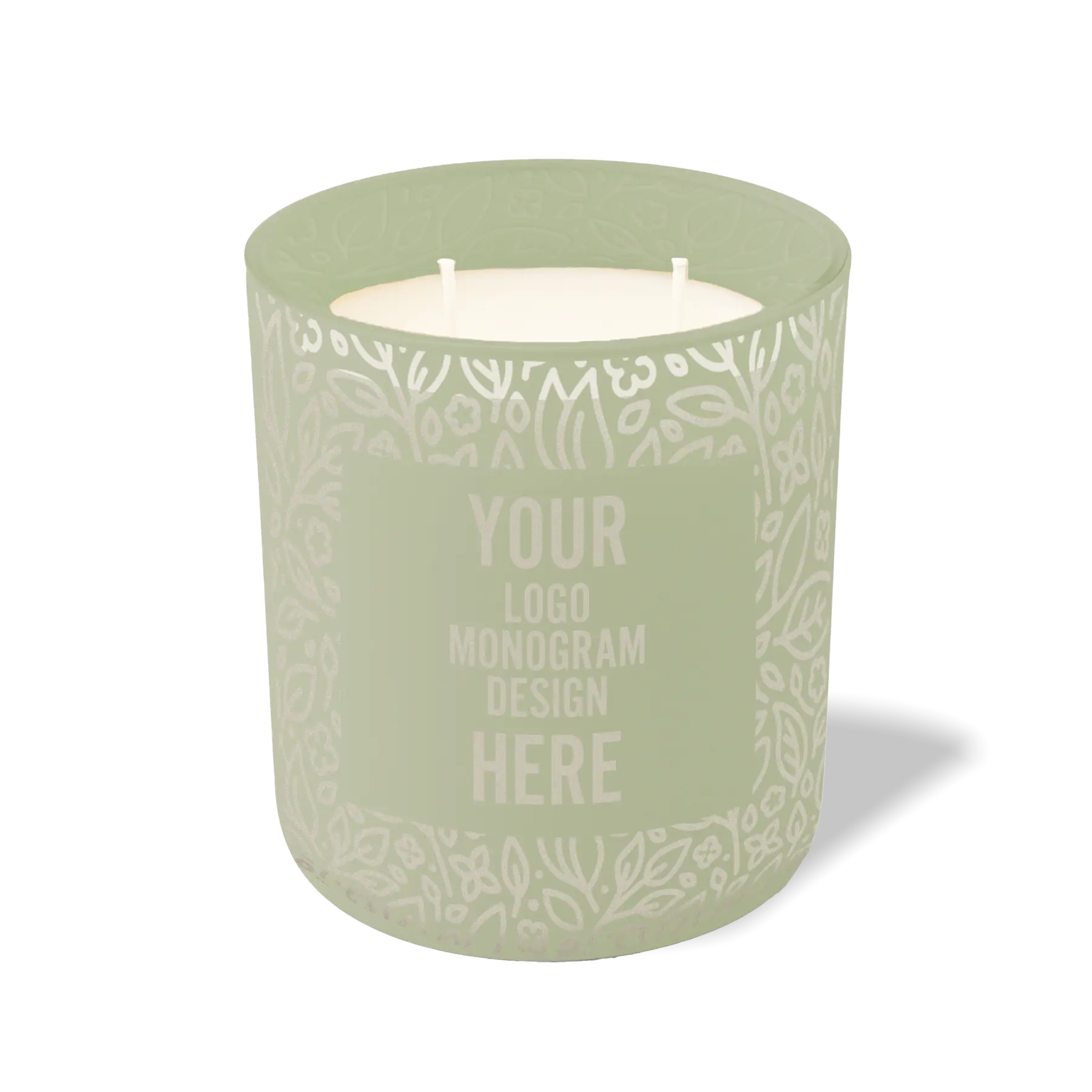 Customized meadow, floral pattern Wild Journey 12 oz Studio luxury candle with laser etched logo or design