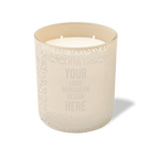 Customized sand, floral pattern Wild Journey 12 oz Studio luxury candle with laser etched logo or design
