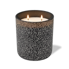 Customized black, floral pattern Wild Journey 12 oz Studio luxury candle with laser etched logo or design