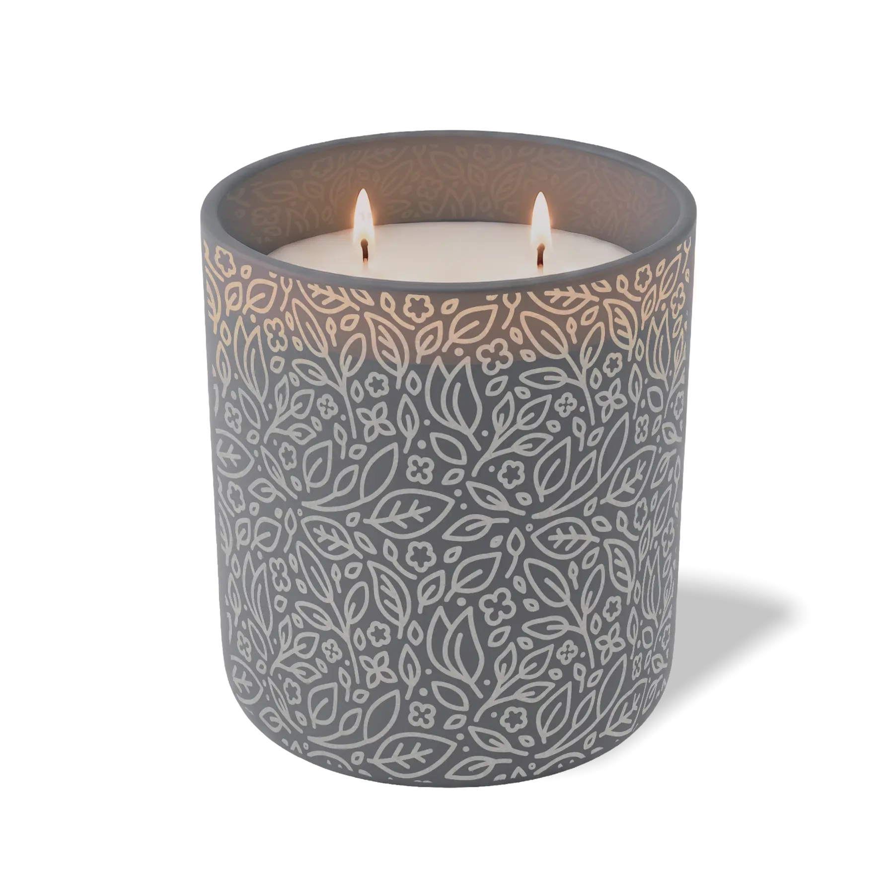Customized graphite, floral pattern Wild Journey 12 oz Studio luxury candle with laser etched logo or design