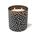 Customized black, leafy pattern Wild Journey 12 oz Studio luxury candle with laser etched logo or design