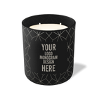 Customized black, geo lines pattern Wild Journey 12 oz Studio luxury candle with laser etched logo or design