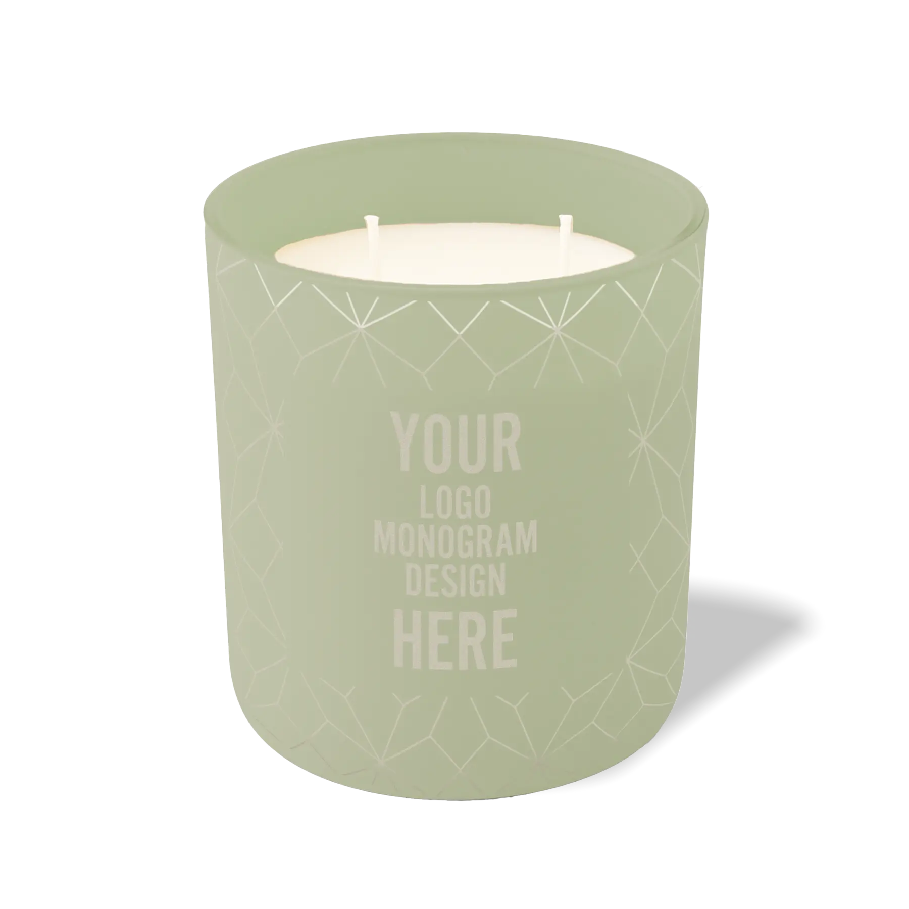 Customized meadow, geo lines pattern Wild Journey 12 oz Studio luxury candle with laser etched logo or design