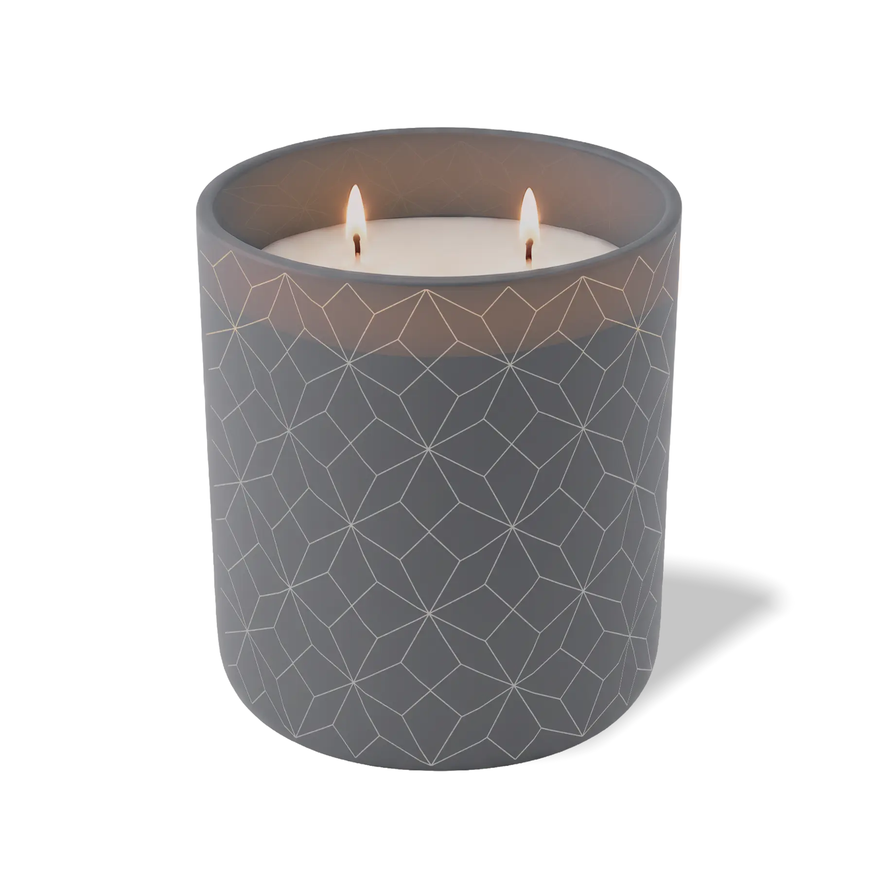 Customized graphite, geo lines pattern Wild Journey 12 oz Studio luxury candle with laser etched logo or design