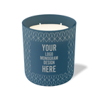 Customized cobalt, wheat pattern Wild Journey 12 oz Studio luxury candle with laser etched logo or design