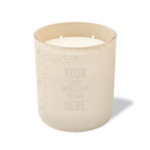 Customized sand, petals pattern Wild Journey 12 oz Studio luxury candle with laser etched logo or design