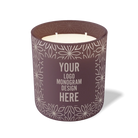 Customized velvet plum, petals pattern Wild Journey 12 oz Studio luxury candle with laser etched logo or design
