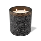 Customized black, petals pattern Wild Journey 12 oz Studio luxury candle with laser etched logo or design