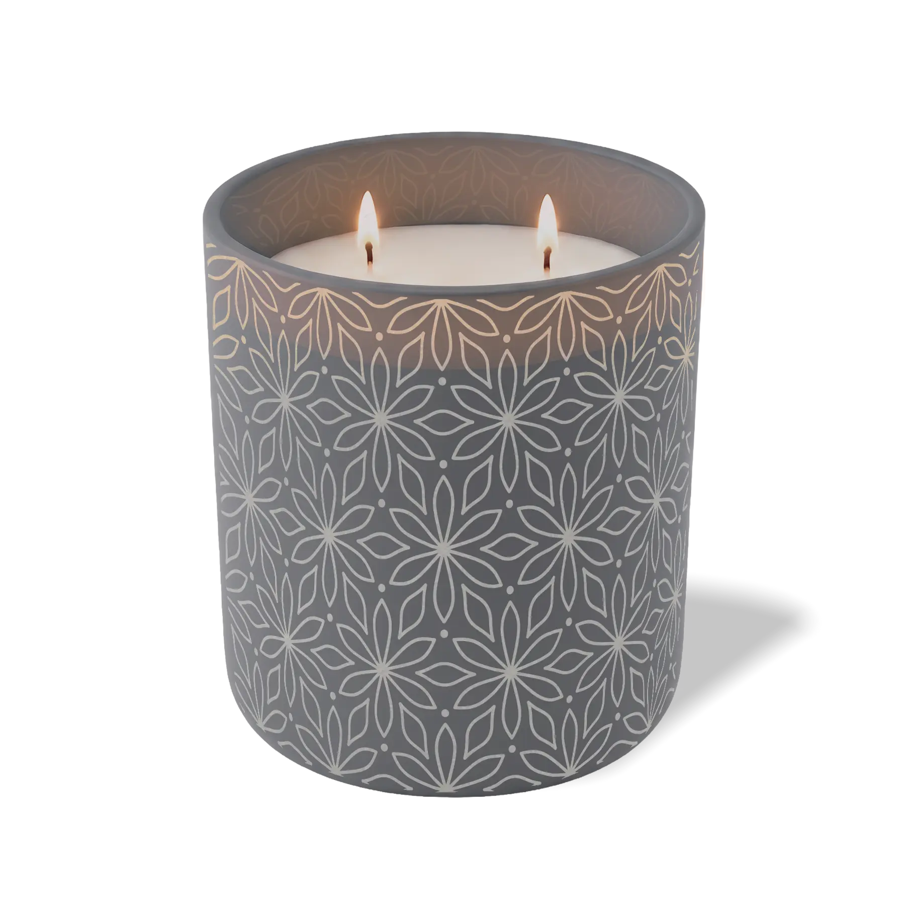 Customized graphite, petals pattern Wild Journey 12 oz Studio luxury candle with laser etched logo or design