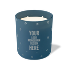 Customized cobalt, spaced flower pattern Wild Journey 12 oz Studio luxury candle with laser etched logo or design