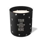 Customized black, floating flower pattern Wild Journey 12 oz Studio luxury candle with laser etched logo or design