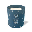 Customized cobalt, floating flower pattern Wild Journey 12 oz Studio luxury candle with laser etched logo or design