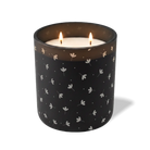 Customized black, floating flower pattern Wild Journey 12 oz Studio luxury candle with laser etched logo or design