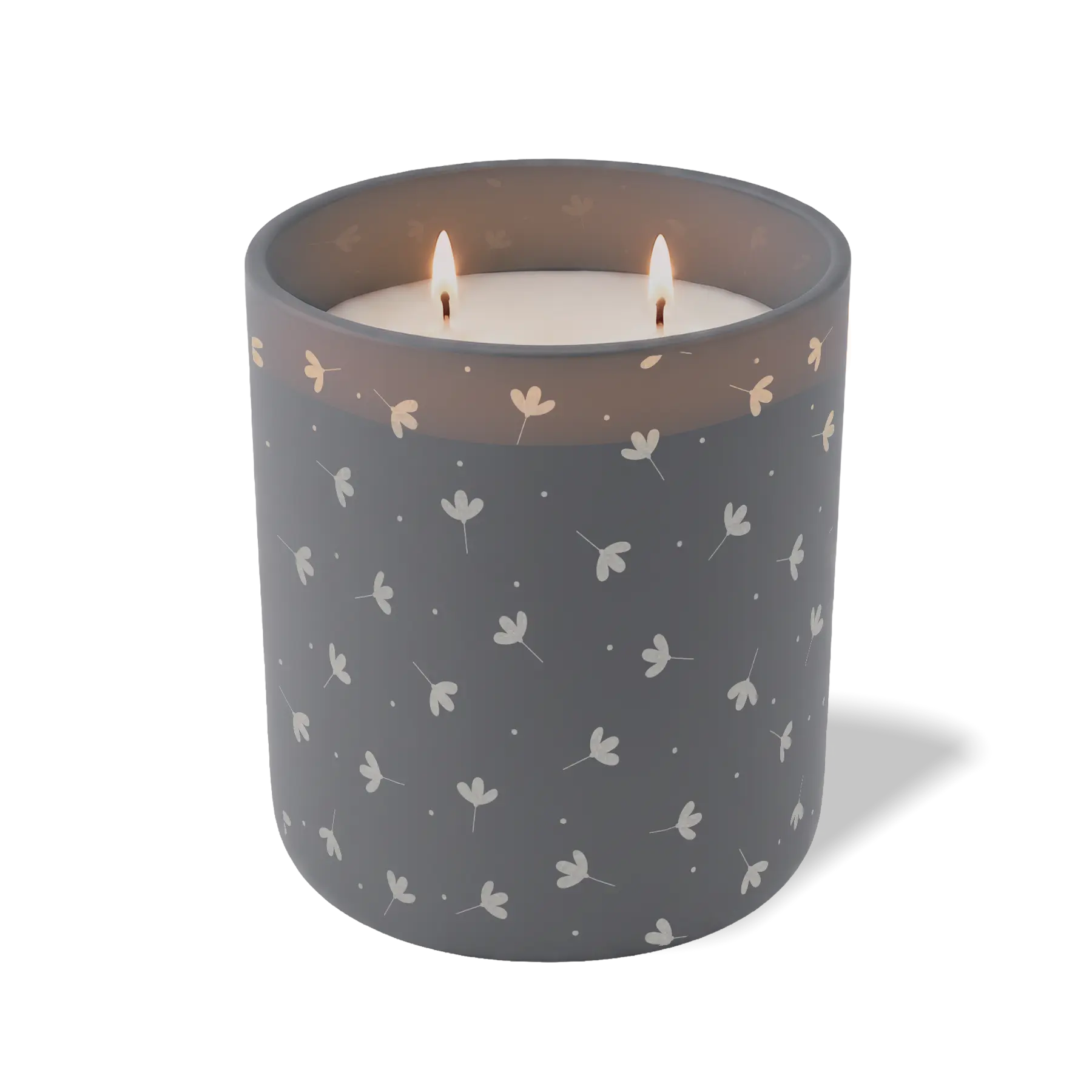 Customized graphite, floating flower pattern Wild Journey 12 oz Studio luxury candle with laser etched logo or design