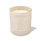 Customized sand, poolside pattern Wild Journey 12 oz Studio luxury candle with laser etched logo or design