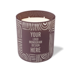 Customized velvet plum, poolside pattern Wild Journey 12 oz Studio luxury candle with laser etched logo or design