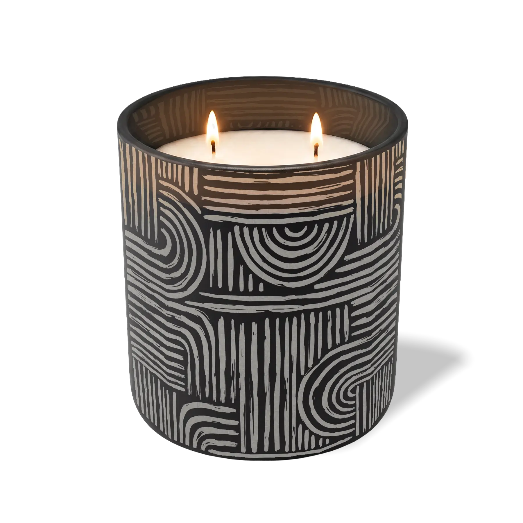 Customized black, poolside pattern Wild Journey 12 oz Studio luxury candle with laser etched logo or design
