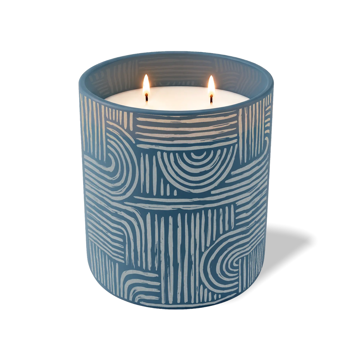 Customized cobalt, poolside pattern Wild Journey 12 oz Studio luxury candle with laser etched logo or design