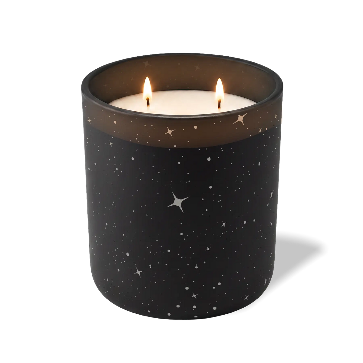 Customized black, galaxy pattern Wild Journey 12 oz Studio luxury candle with laser etched logo or design