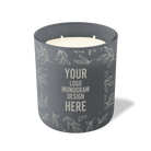 Customized graphite, leafy branch pattern Wild Journey 12 oz Studio luxury candle with laser etched logo or design