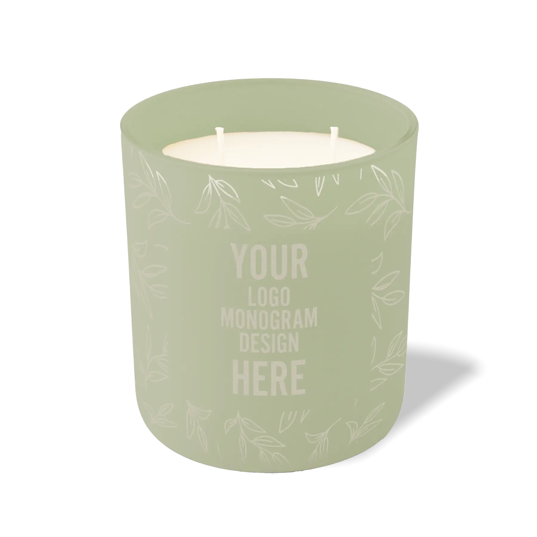 Customized meadow, leafy branch pattern Wild Journey 12 oz Studio luxury candle with laser etched logo or design