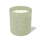 Customized meadow, leafy branch pattern Wild Journey 12 oz Studio luxury candle with laser etched logo or design