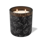Customized black, leafy branch pattern Wild Journey 12 oz Studio luxury candle with laser etched logo or design
