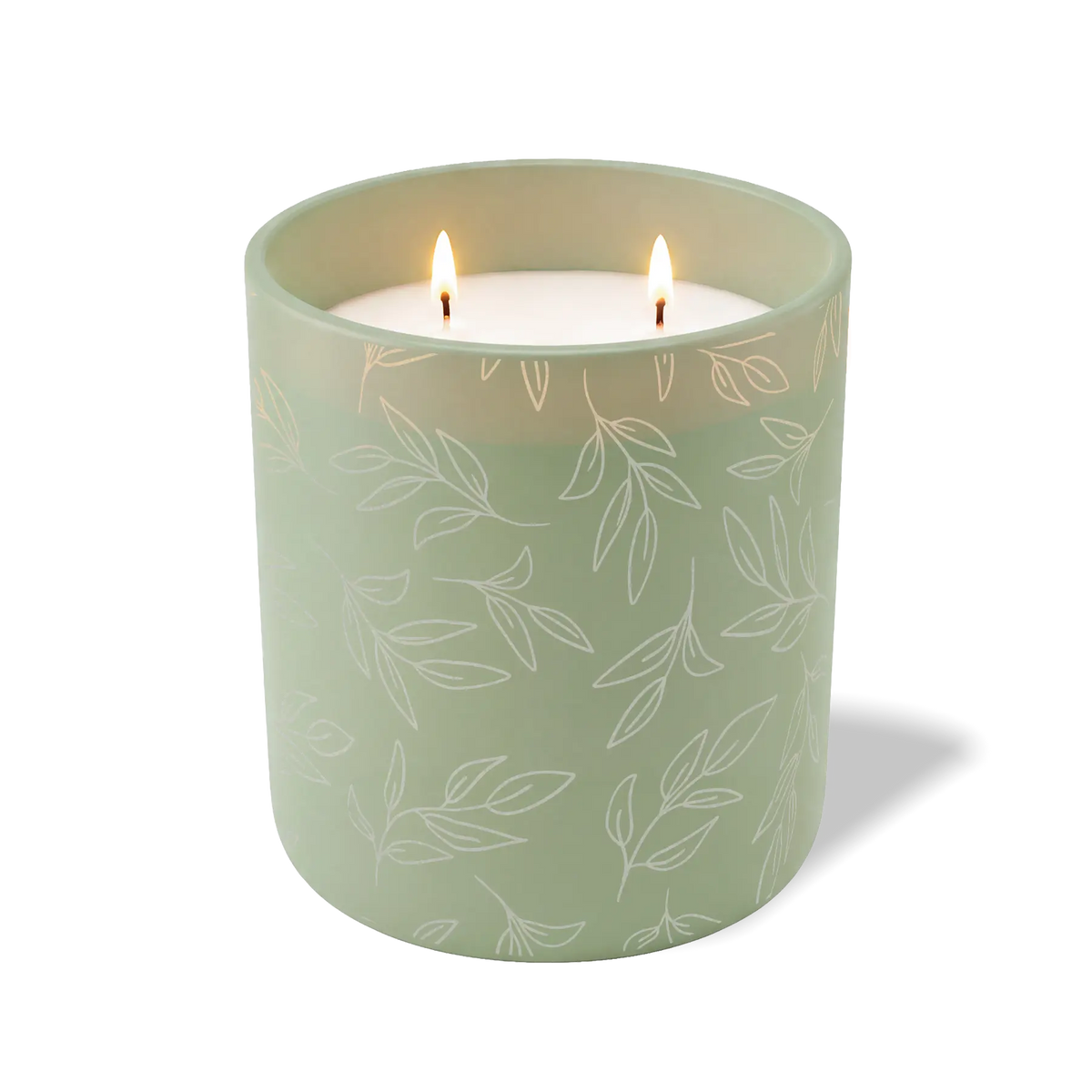 Customized meadow, leafy branch pattern Wild Journey 12 oz Studio luxury candle with laser etched logo or design