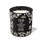 Customized black, groovy pattern Wild Journey 12 oz Studio luxury candle with laser etched logo or design