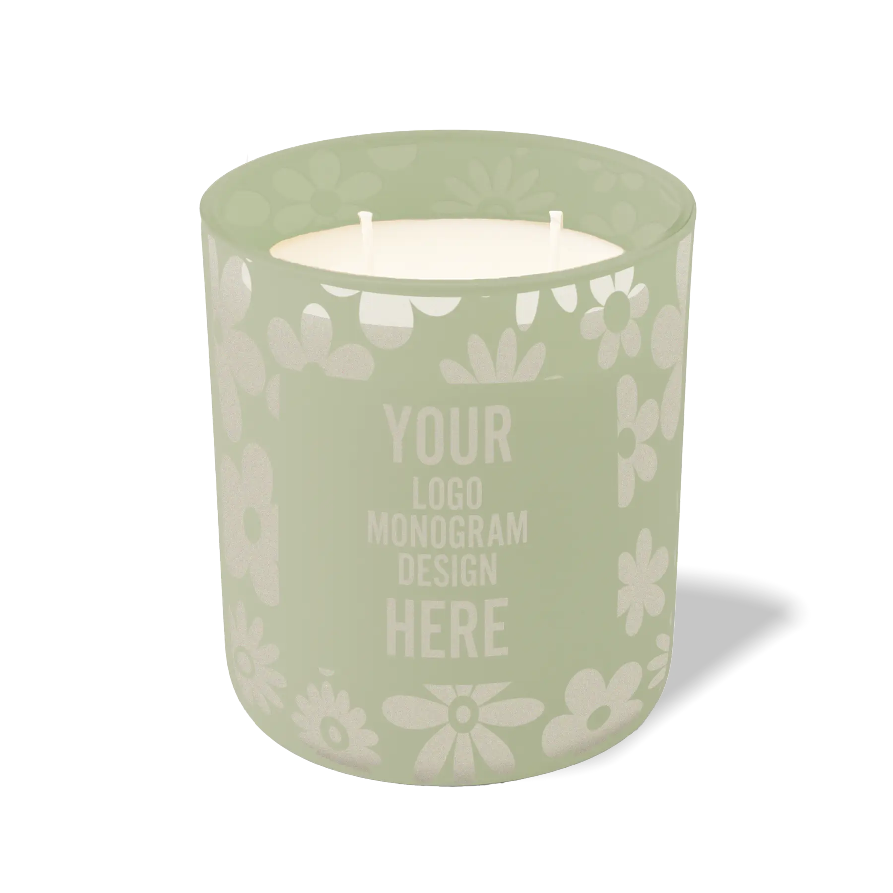 Customized meadow, groovy pattern Wild Journey 12 oz Studio luxury candle with laser etched logo or design
