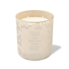 Customized sand, groovy pattern Wild Journey 12 oz Studio luxury candle with laser etched logo or design