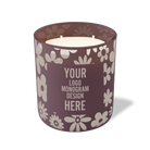 Customized velvet plum, groovy pattern Wild Journey 12 oz Studio luxury candle with laser etched logo or design